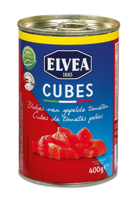 Cubes - Elvea Blokjes van gepelde tomaten 400 g