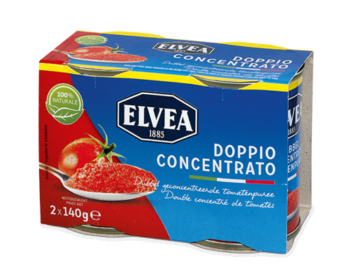 Doppio Concentrato - Elvea Dubbel Geconcentreerde Tomatenpuree 2 x 140 g